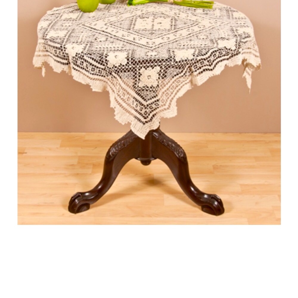 Ivory Tuscany Lace Table Topper, 36” Square, NWT
